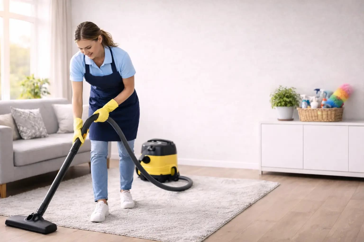 Cleaning business team at work