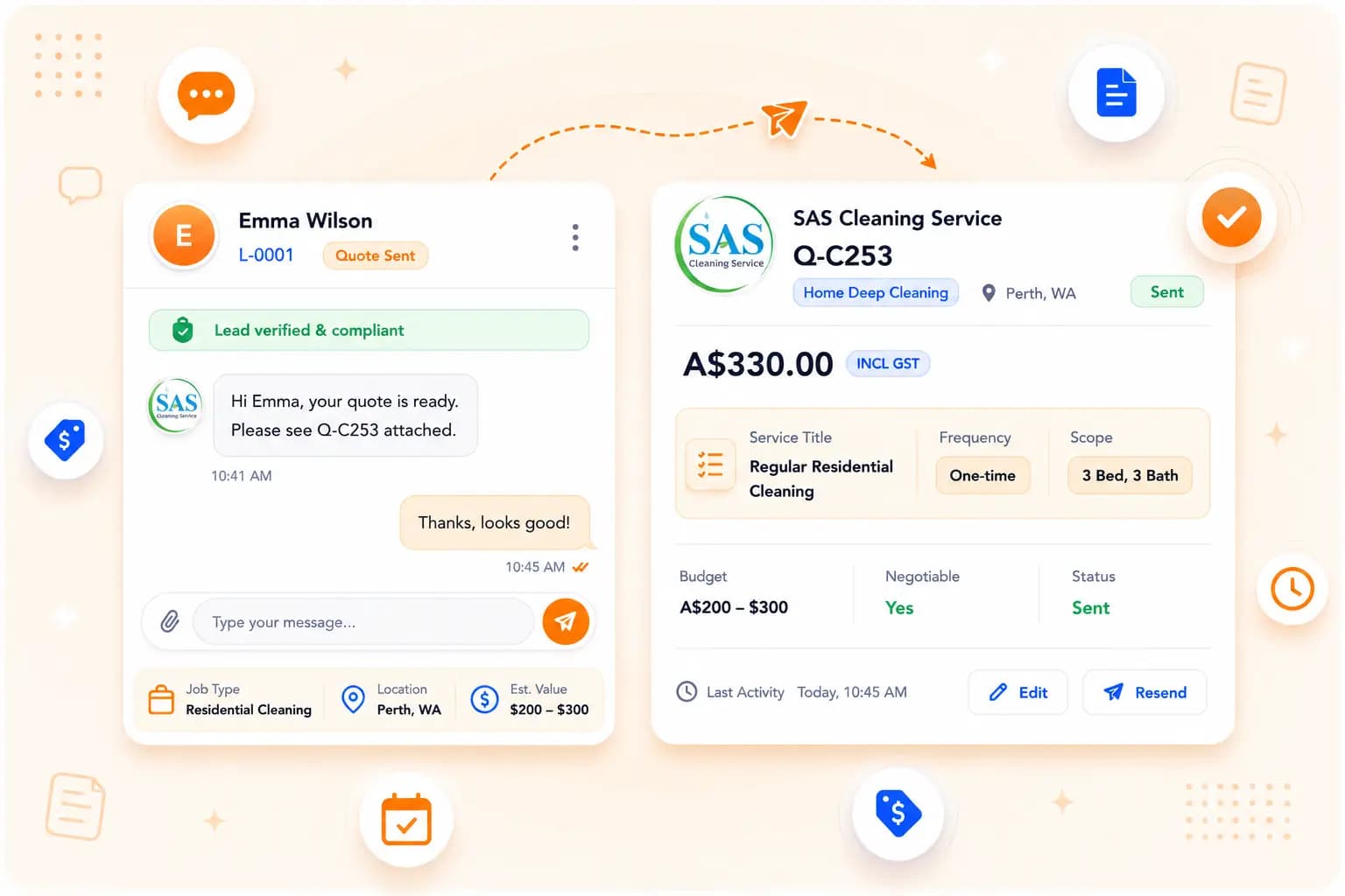 Proposal & quote messaging